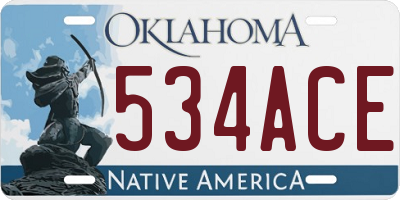 OK license plate 534ACE