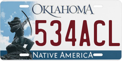 OK license plate 534ACL