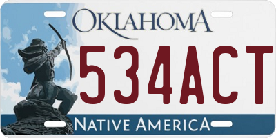 OK license plate 534ACT