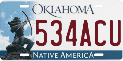 OK license plate 534ACU