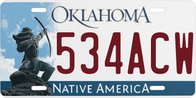 OK license plate 534ACW