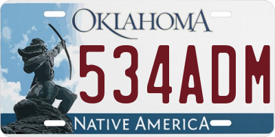 OK license plate 534ADM