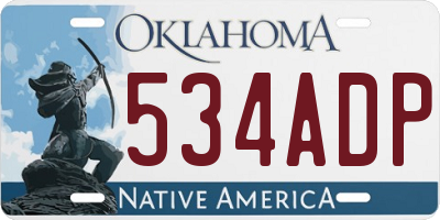OK license plate 534ADP