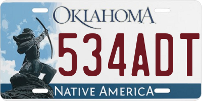 OK license plate 534ADT