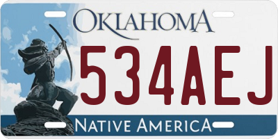 OK license plate 534AEJ