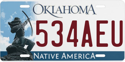 OK license plate 534AEU
