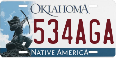 OK license plate 534AGA