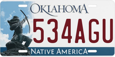 OK license plate 534AGU