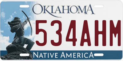OK license plate 534AHM