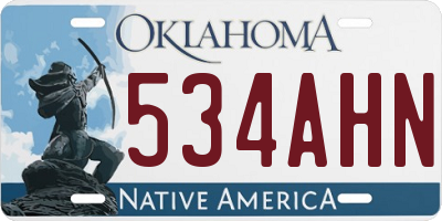 OK license plate 534AHN