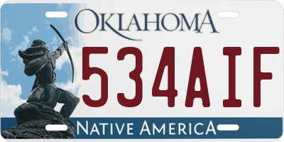 OK license plate 534AIF