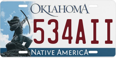 OK license plate 534AII