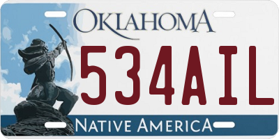 OK license plate 534AIL