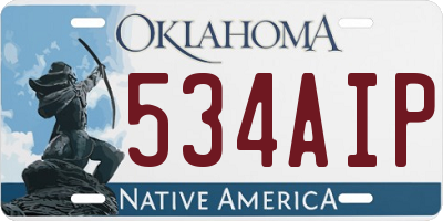 OK license plate 534AIP