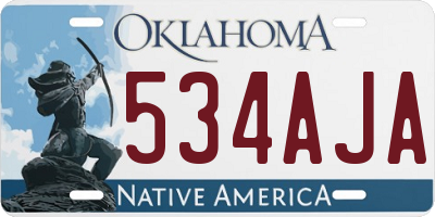 OK license plate 534AJA