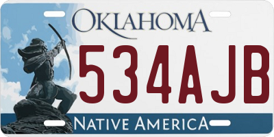 OK license plate 534AJB