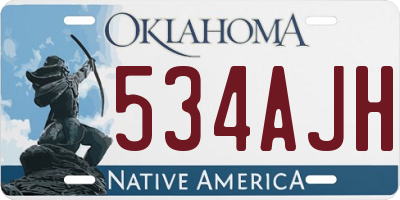 OK license plate 534AJH