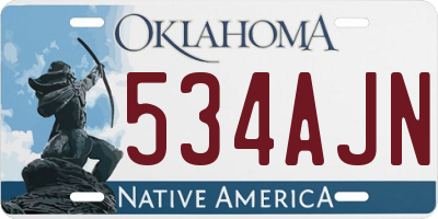 OK license plate 534AJN