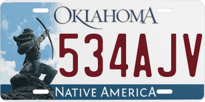 OK license plate 534AJV
