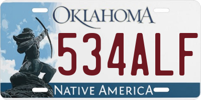 OK license plate 534ALF
