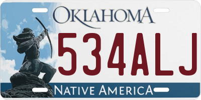 OK license plate 534ALJ