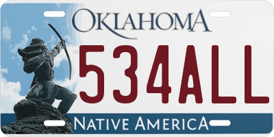 OK license plate 534ALL