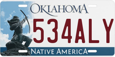 OK license plate 534ALY