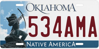 OK license plate 534AMA