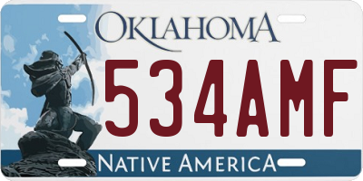 OK license plate 534AMF