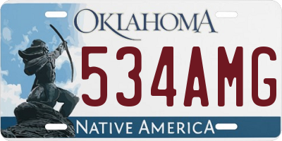 OK license plate 534AMG