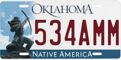 OK license plate 534AMM
