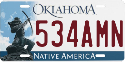 OK license plate 534AMN