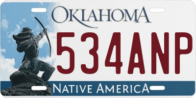 OK license plate 534ANP