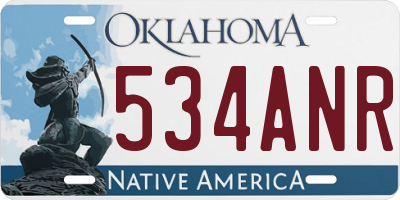 OK license plate 534ANR