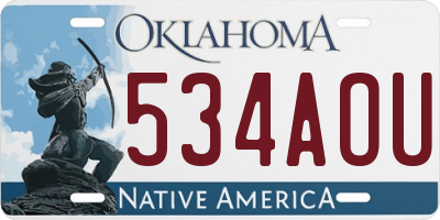 OK license plate 534AOU