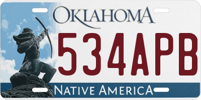 OK license plate 534APB