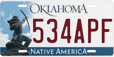 OK license plate 534APF