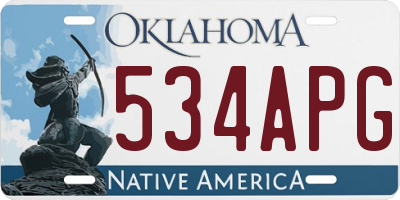 OK license plate 534APG