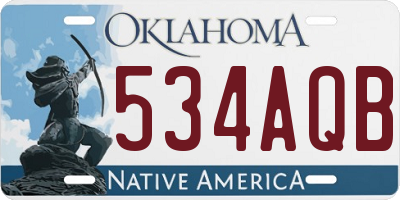 OK license plate 534AQB