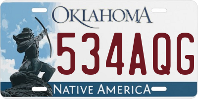 OK license plate 534AQG