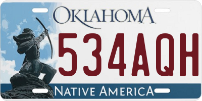 OK license plate 534AQH