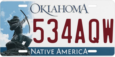 OK license plate 534AQW