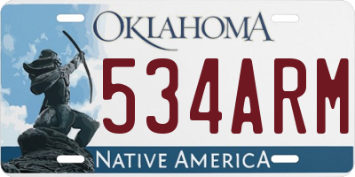 OK license plate 534ARM