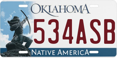 OK license plate 534ASB