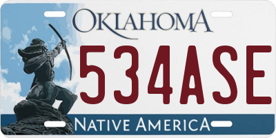 OK license plate 534ASE