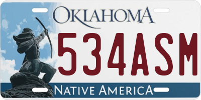OK license plate 534ASM