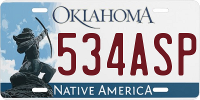 OK license plate 534ASP