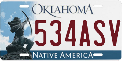 OK license plate 534ASV