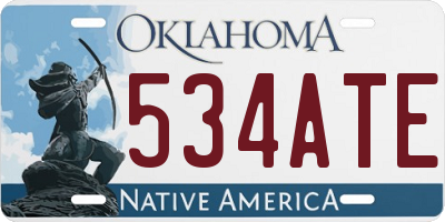 OK license plate 534ATE