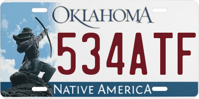 OK license plate 534ATF